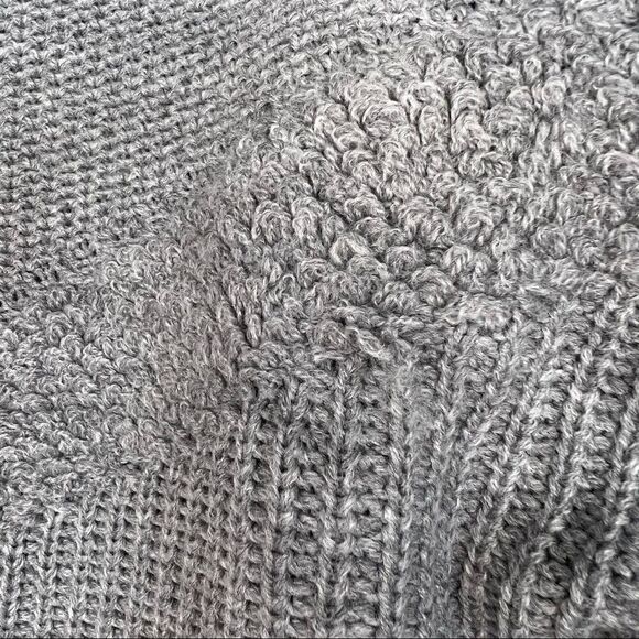 Express Gray Knit Mock Neck Pullover Sweater W/ Wide Cuff Sleeves XS - Picture 7 of 10